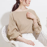 【メール便】ボリュームタックスリーブブラウス