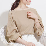 【メール便】ボリュームタックスリーブブラウス