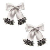 十字架レースフリルツインリボンクリップ