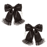 十字架レースフリルツインリボンクリップ