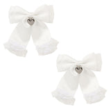 十字架レースフリルツインリボンクリップ