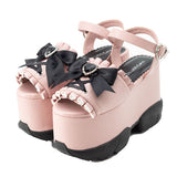 レースアップハートビジューリボンスニーカーサンダル