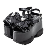 レースアップハートビジューリボンスニーカーサンダル