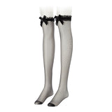 シースルーフリルリボンニーハイソックス