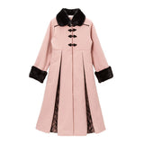 チャイナレースプリーツコート