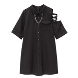 十字架チェーンシャツワンピース