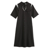 十字架チェーンシャツワンピース