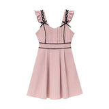 レースアップリボンフリルジャンスカ