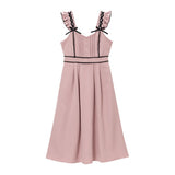 レースアップリボンフリルジャンスカ