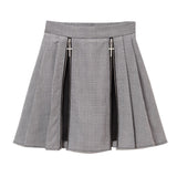 フロントジッププリーツスカパン