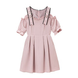 オフショルハートベルトフリルワンピース