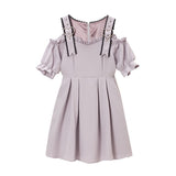 オフショルハートベルトフリルワンピース