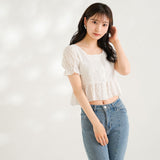 【メール便】ペプラムレースブラウス