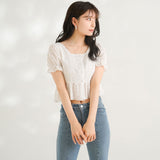 【メール便】ペプラムレースブラウス