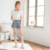 【メール便】ペプラムレースブラウス