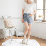 【メール便】ペプラムレースブラウス