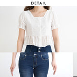 【メール便】ペプラムレースブラウス