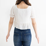 【メール便】ペプラムレースブラウス