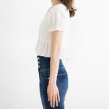 【メール便】ペプラムレースブラウス