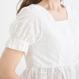 【メール便】ペプラムレースブラウス