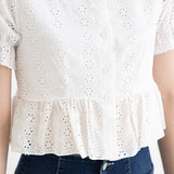 【メール便】ペプラムレースブラウス