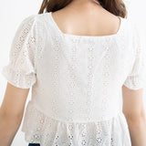 【メール便】ペプラムレースブラウス