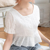 【メール便】ペプラムレースブラウス