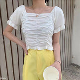 【メール便】フロントギャザーミニトップス【ニット】