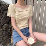 【メール便】フロントギャザーミニトップス【ニット】