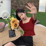 【メール便】フロントギャザーミニトップス【ニット】