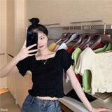 【メール便】フロントギャザーミニトップス【ニット】