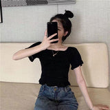 【メール便】フロントギャザーミニトップス【ニット】