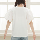 【メール便】異素材ボリュームスリーブトップス