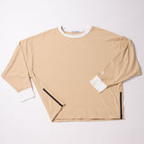 Side waterproof zip long sleeves tee