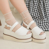 厚底ダブルヒールサンダル