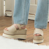 厚底ダブルヒールサンダル