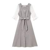 ダブルパフ袖シンプルワンピース