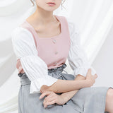 【メール便】ボリューム袖カットソートップス