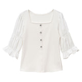 【メール便】ボリューム袖カットソートップス