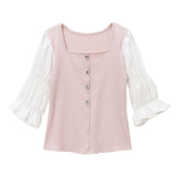 【メール便】ボリューム袖カットソートップス