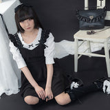 パールネックレス風リブトップス