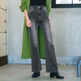 美脚フレアデニムパンツ