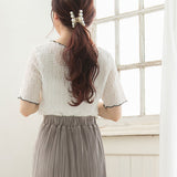 【メール便】フラワーレース配色メロウカーディガン