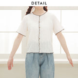 【メール便】フラワーレース配色メロウカーディガン