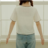 【メール便】フラワーレース配色メロウカーディガン