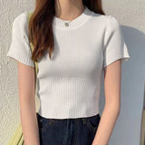 【メール便】半袖デザインニットトップス