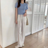 【メール便】半袖デザインニットトップス