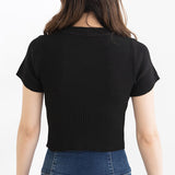 【メール便】半袖デザインニットトップス