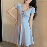 【メール便】フロントレースアップワンピース