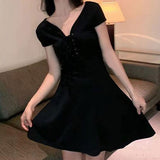 【メール便】フロントレースアップワンピース